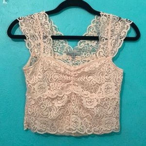 Romantic Lacey Pink Crop Top